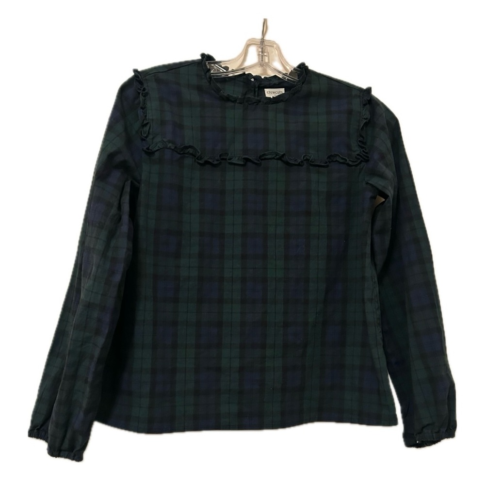 Crewcuts Blackwatch Ruffled Popover Blouse